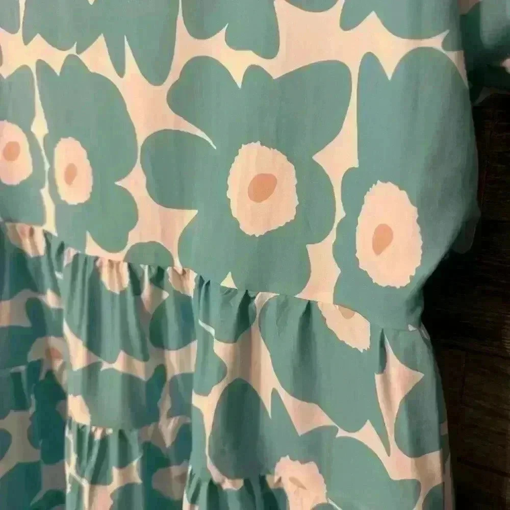 Bibi Flower Print ruffled drop shoulder dress - Picture 3 of 9